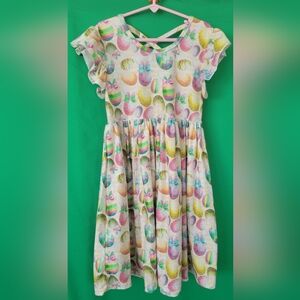 Colorful Easter Egg Print Kids Dress Everly Cole Designs Girl Size 4 5 6 7 Frill